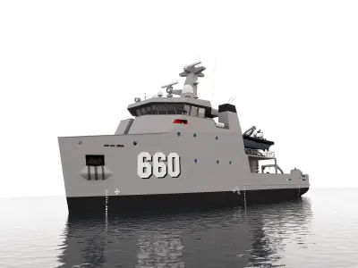 MILITARY  VESSEL  Low-poly 3D model