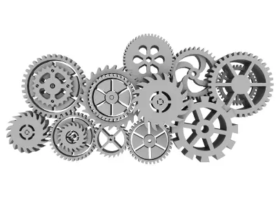 Industrial wind gear Low-poly 3D model