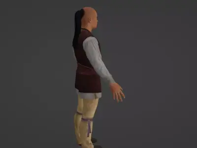 Native American Man Low-poly 3D model