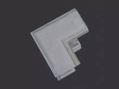 Stone Balustrade Corner with Columns Low-poly 3D model