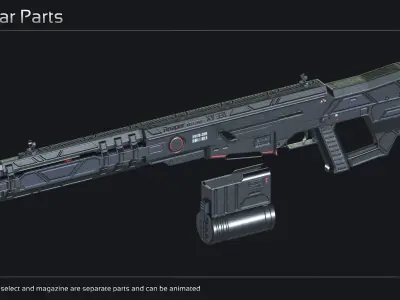 Scifi Sniper Rifle XV 331 Low-poly 3D model