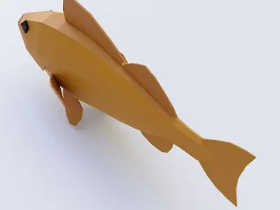 Brown rock fish low poly 3d model  Low-poly 3D model