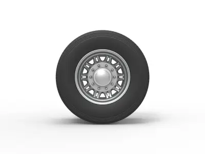 Rear custom wheel of semi truck Version 10 Scale 1 to 25 3D print model