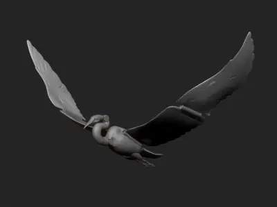 Great Egret Mechanical Bird Free 3D print model
