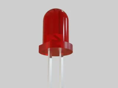 Red Led - Light - Electronic parts Low-poly 3D model
