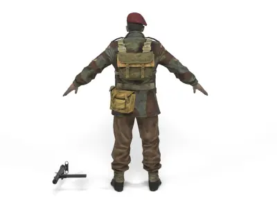 British Allied Soldier 2 Low-poly 3D model