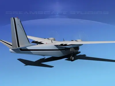 Rockwell Aero Commander 560 V04 3D model