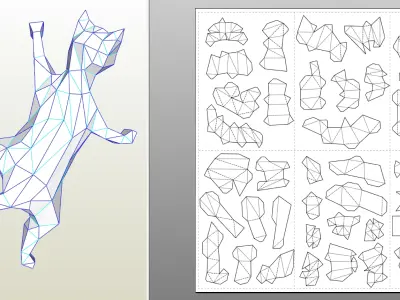 Cat climbing lowpoly Low-poly 3D model