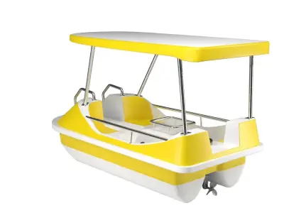 Pedal boat - yellow Low-poly 3D model
