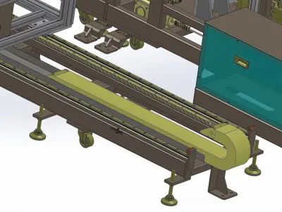 Large panel receiving loading and unloading machine 3D model