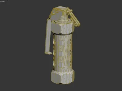 3D model of a cylindrical object that resembles a grenade Low-poly 3D model