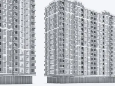 Living Building Low-poly 3D model