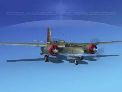 Douglas A-26B Invader V06 USAAF 3D model
