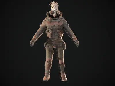 Skull armor 3 Low-poly 3D model