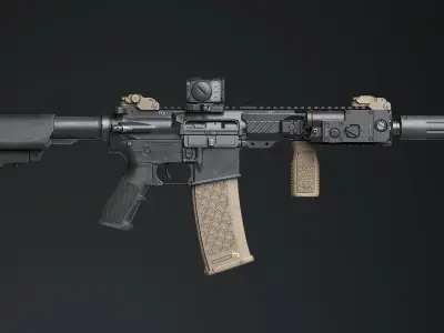 AR15 - assault rifle Low-poly 3D model