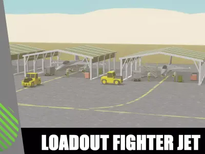 pack loadout fighter jet low poly Low-poly 3D model