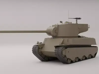 M6A2E1 Tank Free low-poly 3D model