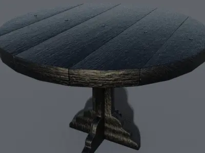 round table Low-poly 3D model