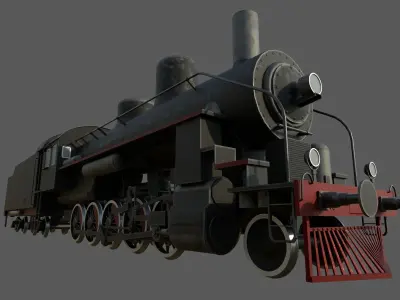 Steam locomotive EA-2408 Low-poly 3D model