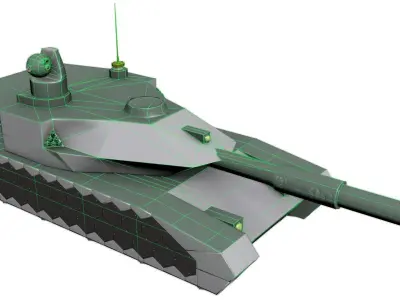 T-90 Tank Low-poly 3D model