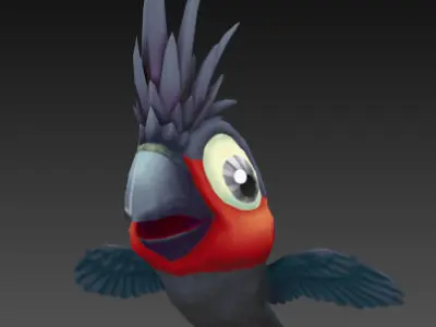 Black Cockatoo Low-poly 3D model