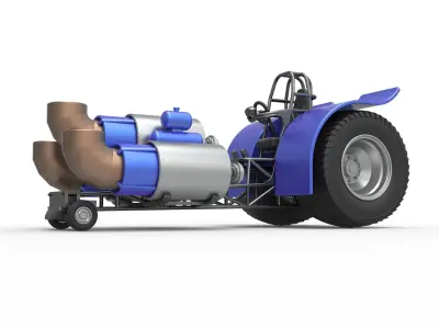 Pulling tractor with 3 jet engines Scale 1 to 25 3D print model