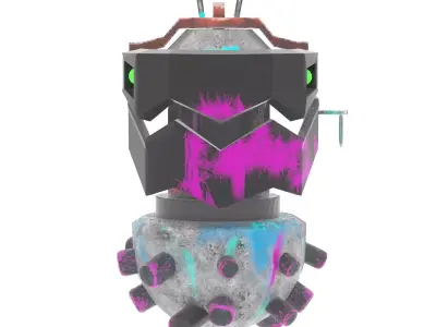 Grenade fortnite robot Low-poly 3D model