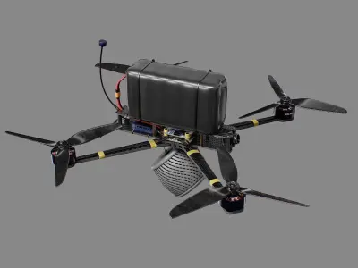 Combat FPV Drone  Kamikaze 7 Inches Low-poly 3D model