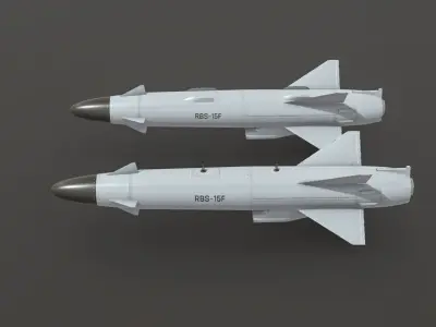 Swedish RBS-15F Anti-Ship Missile Low-poly 3D model
