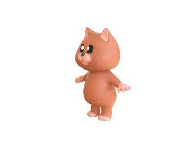 High-Quality 3D Cartoon Cat  Low-poly 3D model