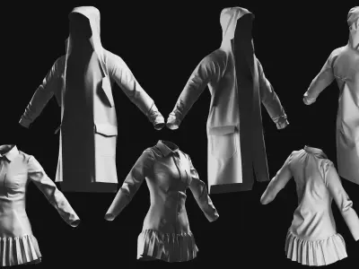 Basemesh Coat Jacket Collection 3D model