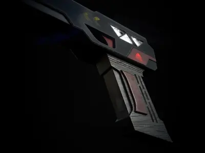 Rustic SciFi Game-ready Pistol Free 3D model