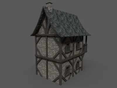 Medieval House 3 Low-poly 3D model