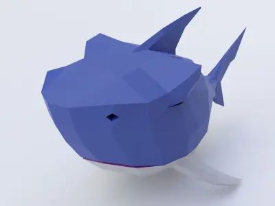 Small shark Fish low poly 3d model  Low-poly 3D model