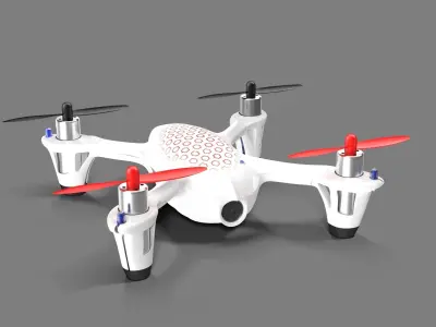 Hubsan X4 H107C White Low-poly 3D model