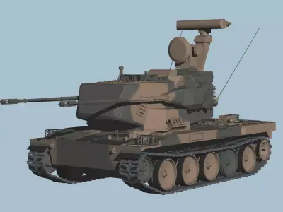 JGSDF Type 87 Self-Propelled Anti-Aircraft Gun 3D model