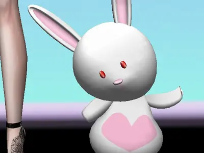 Animated Bunny Pet For IMVU Low-poly 3D model