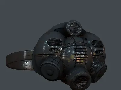 Gas mask helmet 3d model scifi Low-poly Low-poly 3D model