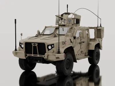Oshkosh JLTV 2014 - Armed Vehicle 3D model Low-poly 3D model