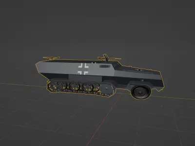 WW2 German Half Track Sdkfz 251 3D model