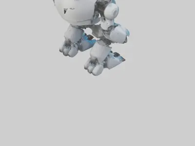 Robot version of a bear model Low-poly 3D model