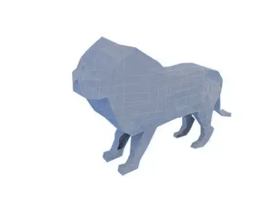 Very low poly lion Free low-poly 3D model
