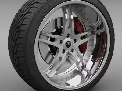 Savini Forged SV-23S Wheel and Tire 3D model