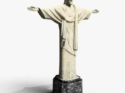 Christ statue Low-poly 3D model