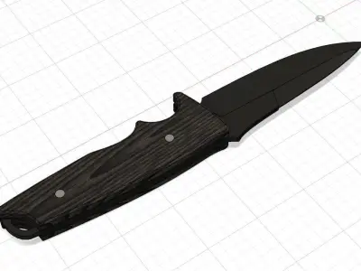 Hunter dagger knife for knife makers including PDF sheet 3D print model