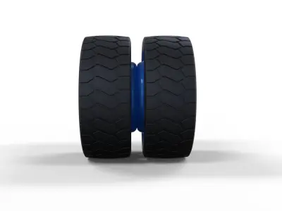 Low profile double wheel 3D model