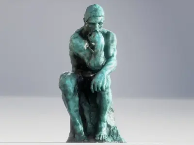 The Thinker Rodin Low-poly 3D model