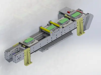 With jacking and cleaning function conveyor 3D model