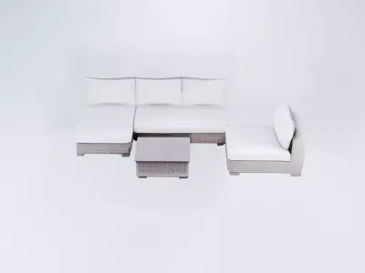 Low Poly Outdoor Lounge Set - Garden Furniture Collection 3D model