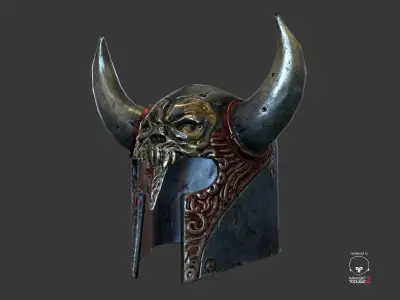 Viking Fantasy Helmet Low-poly 3D model